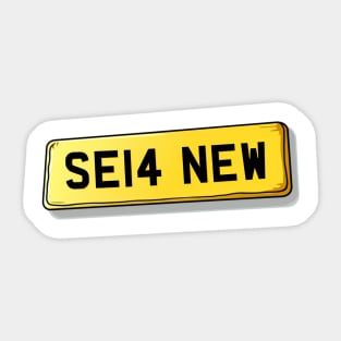 SE14 NEW New Cross Number Plate Sticker